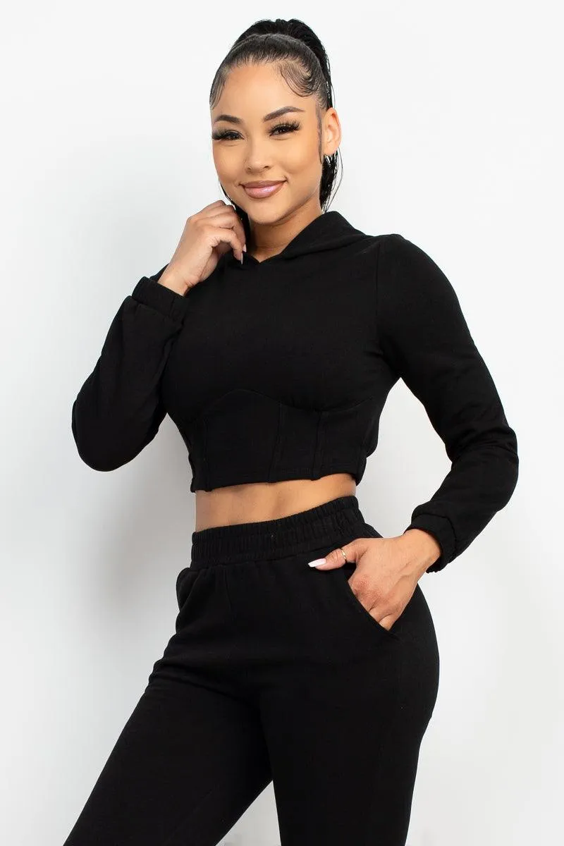 HOODED CORSET TOP & PANTS SET