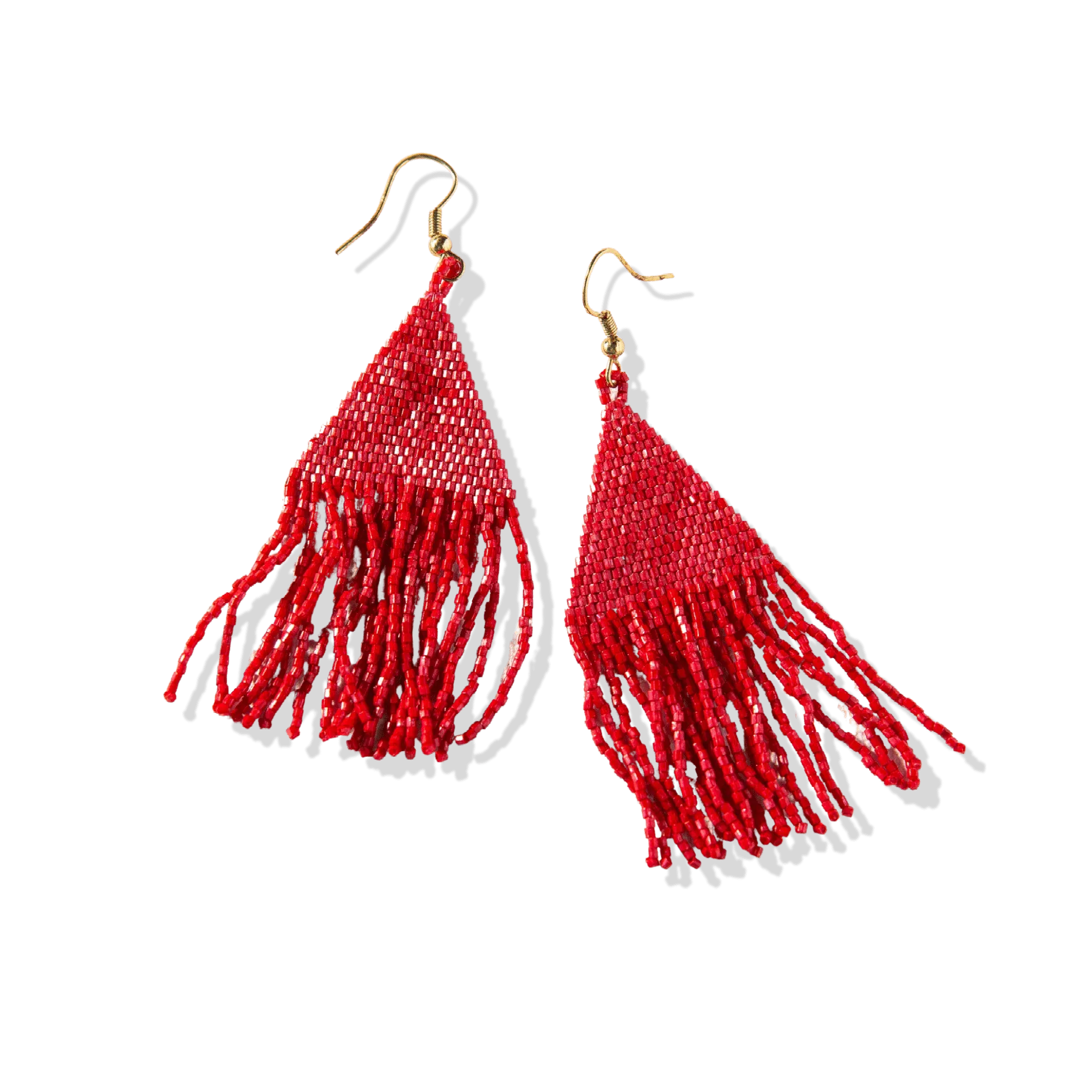 Ink   Alloy Scarlet Red Luxe Petite Fringe Earring