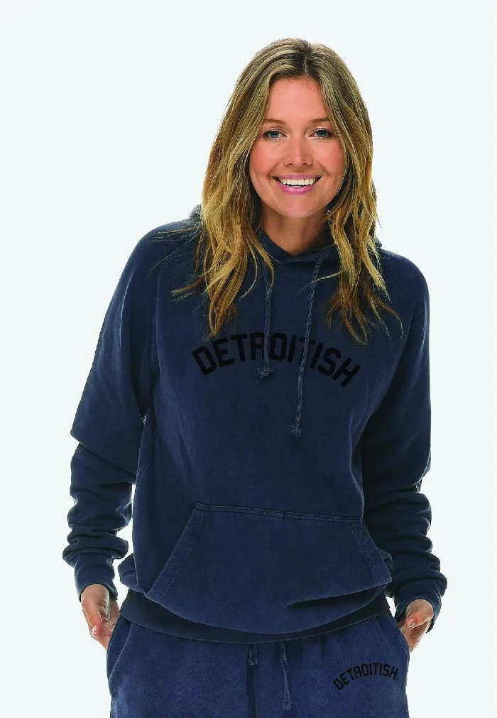Ink Detroit Detroitish Mineral Wash Hoodie - Denim Blue