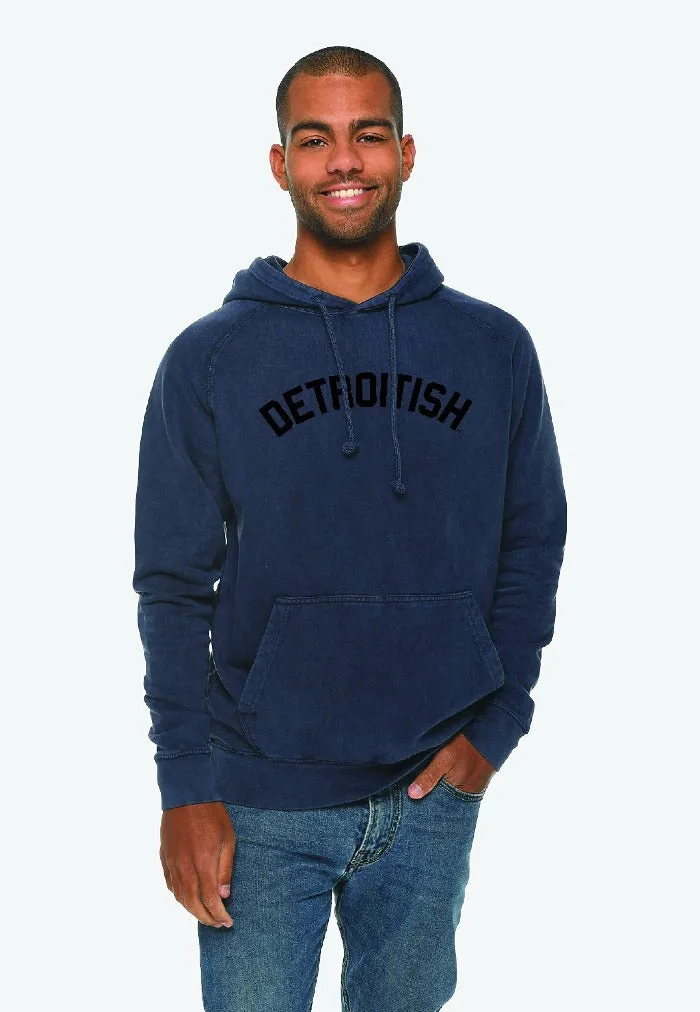 Ink Detroit Detroitish Mineral Wash Hoodie - Denim Blue