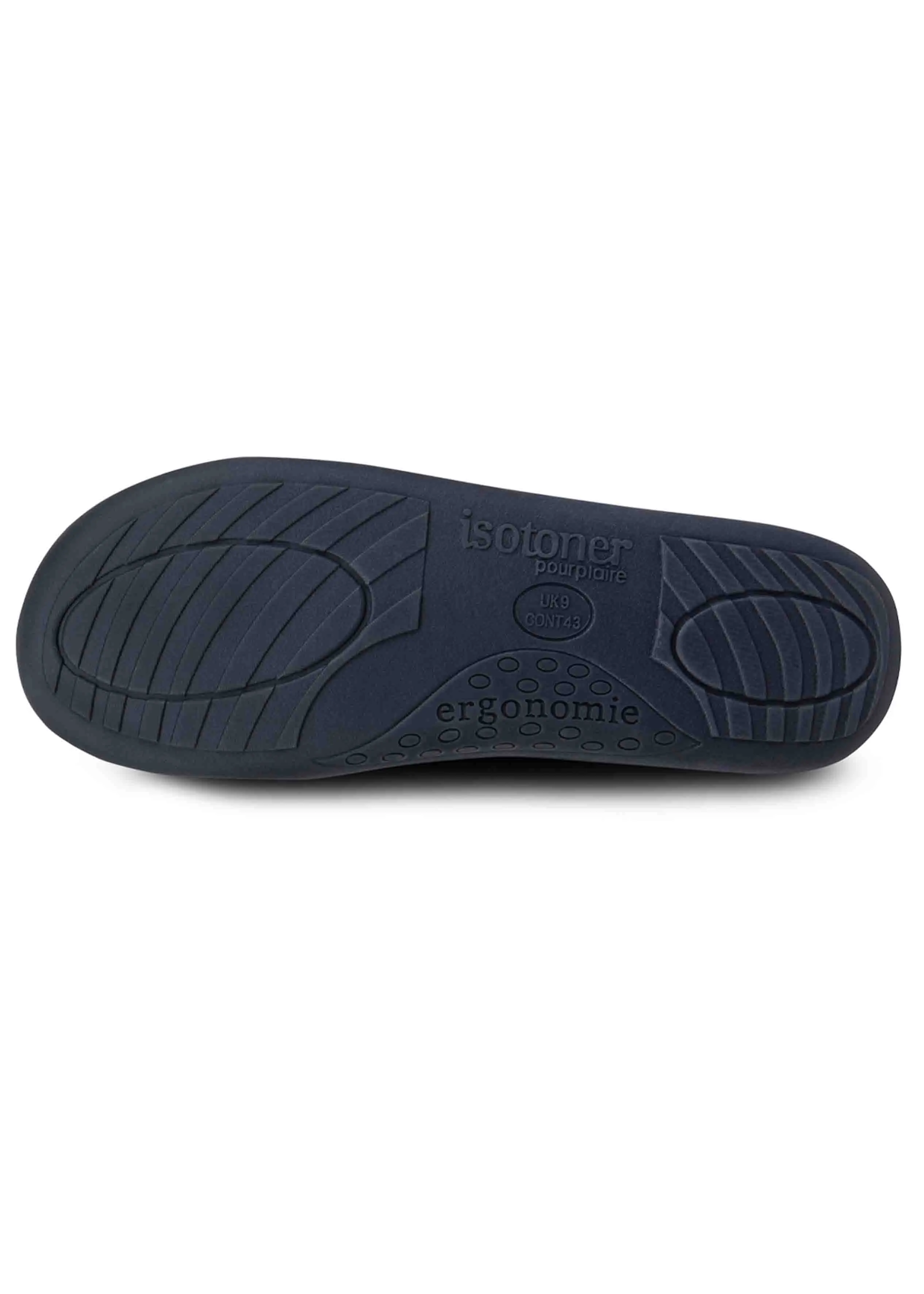 Isotoner Men's Velour Full Back Touch Fasten Slipper