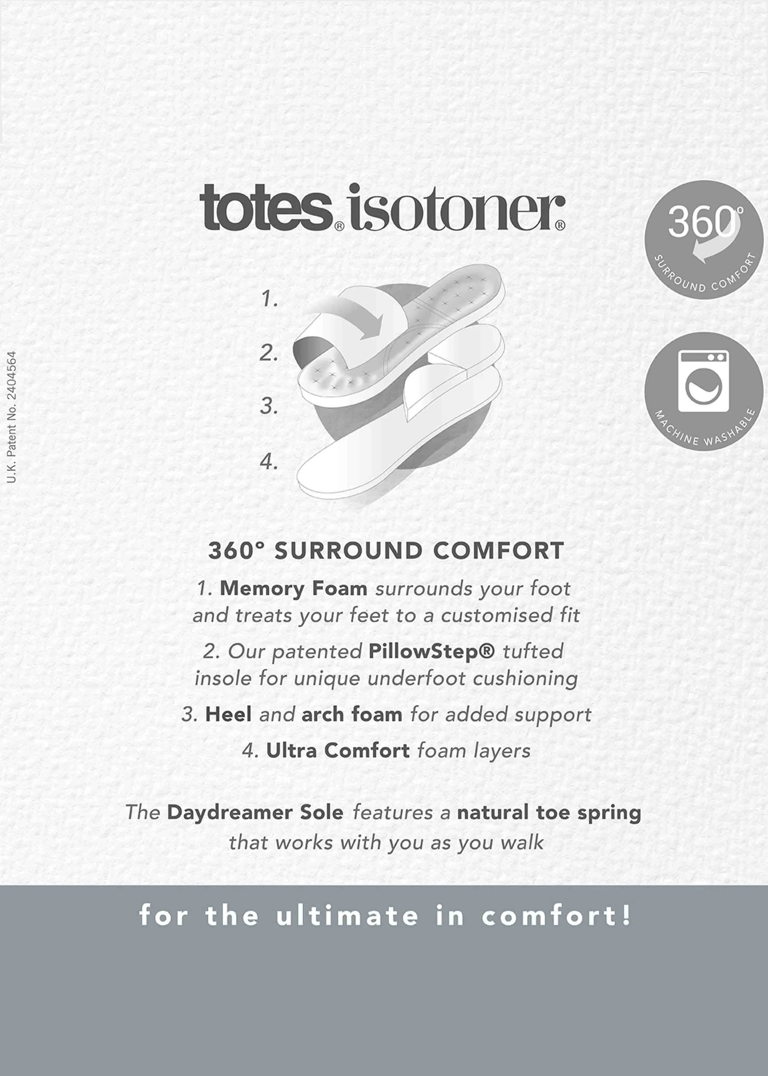 Isotoner Men's Velour Full Back Touch Fasten Slipper