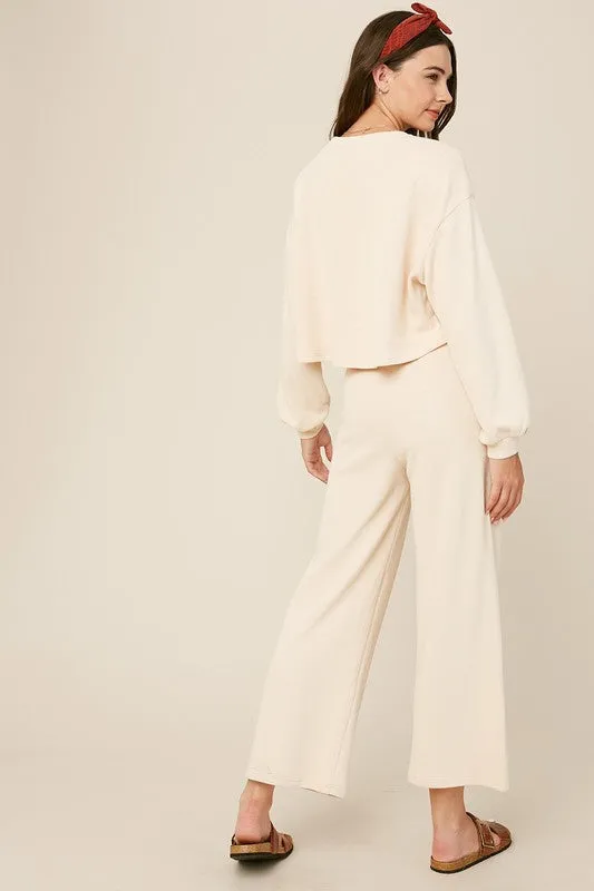Kaley Knit Sweat Top and Pants Athleisure Lounge Sets