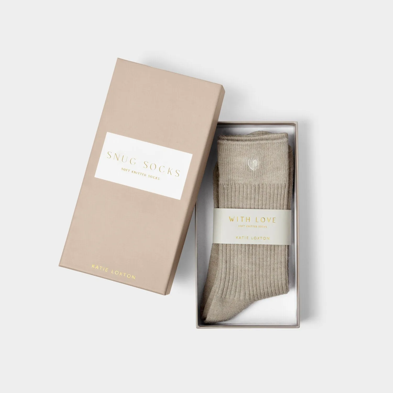 Katie Loxton Gift Boxed Taupe Socks KLS643