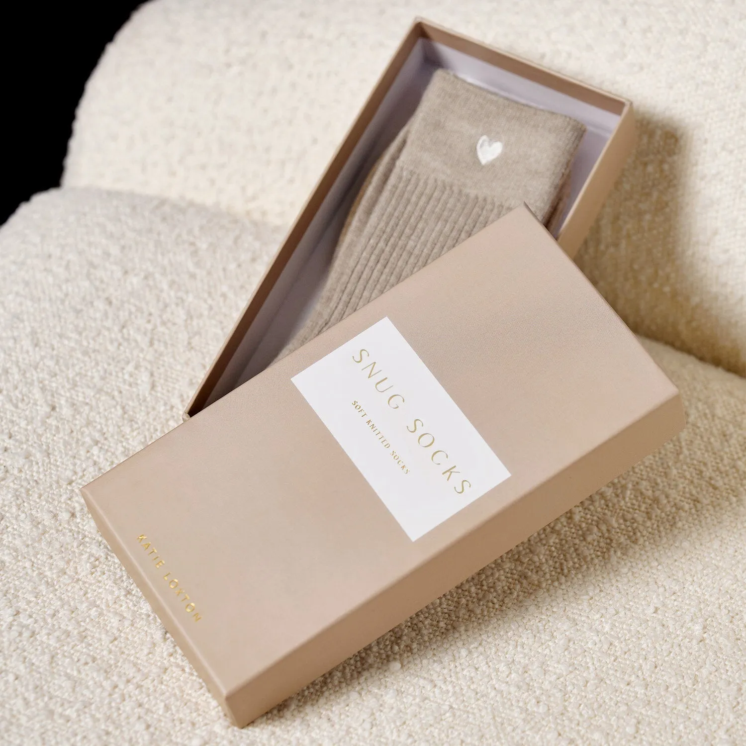 Katie Loxton Gift Boxed Taupe Socks KLS643