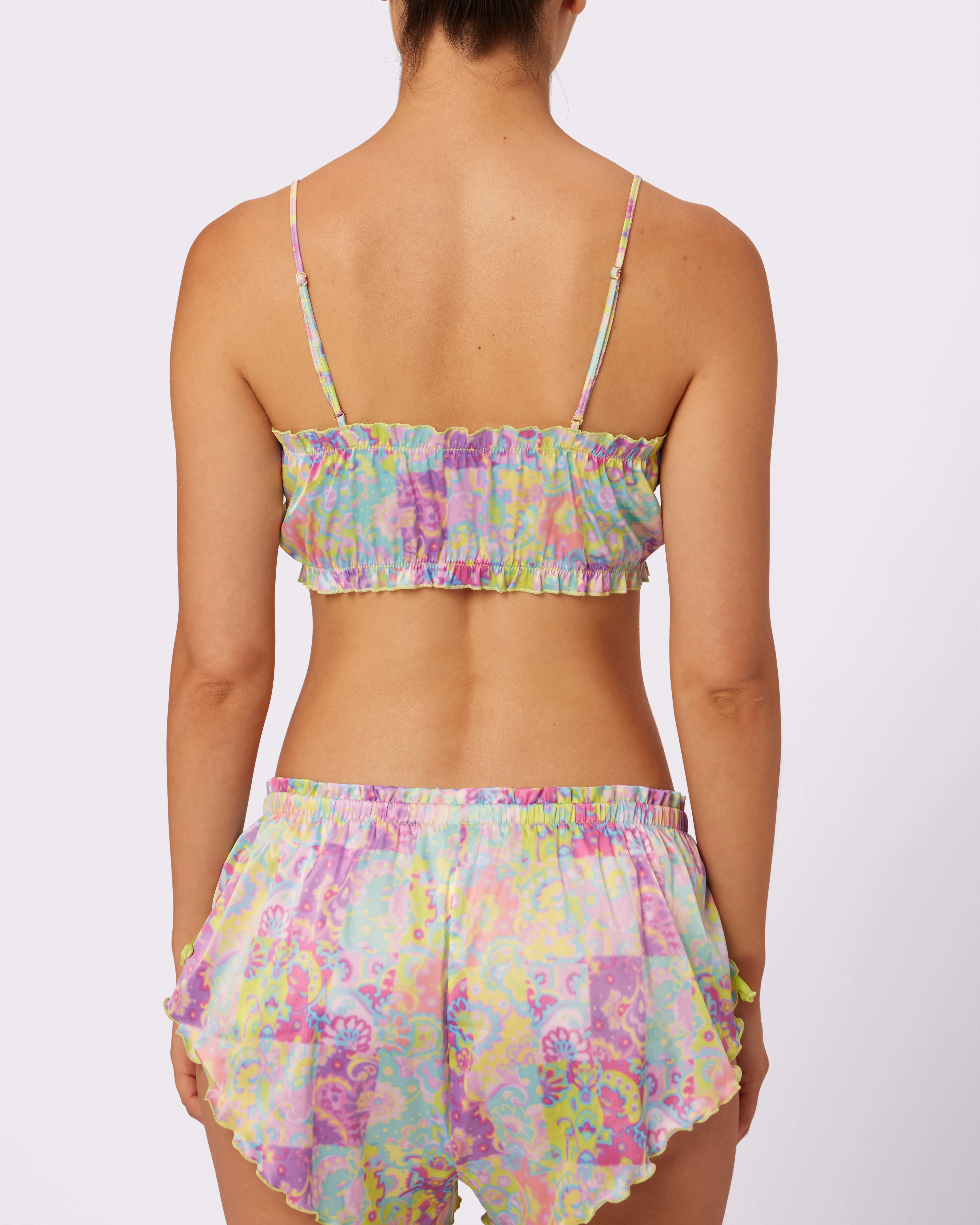 Luxe Button-Up Crop | Luxe Satin (Versailles)