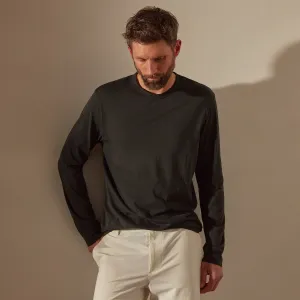 Luxe Lotus Jersey Crew - Carbon