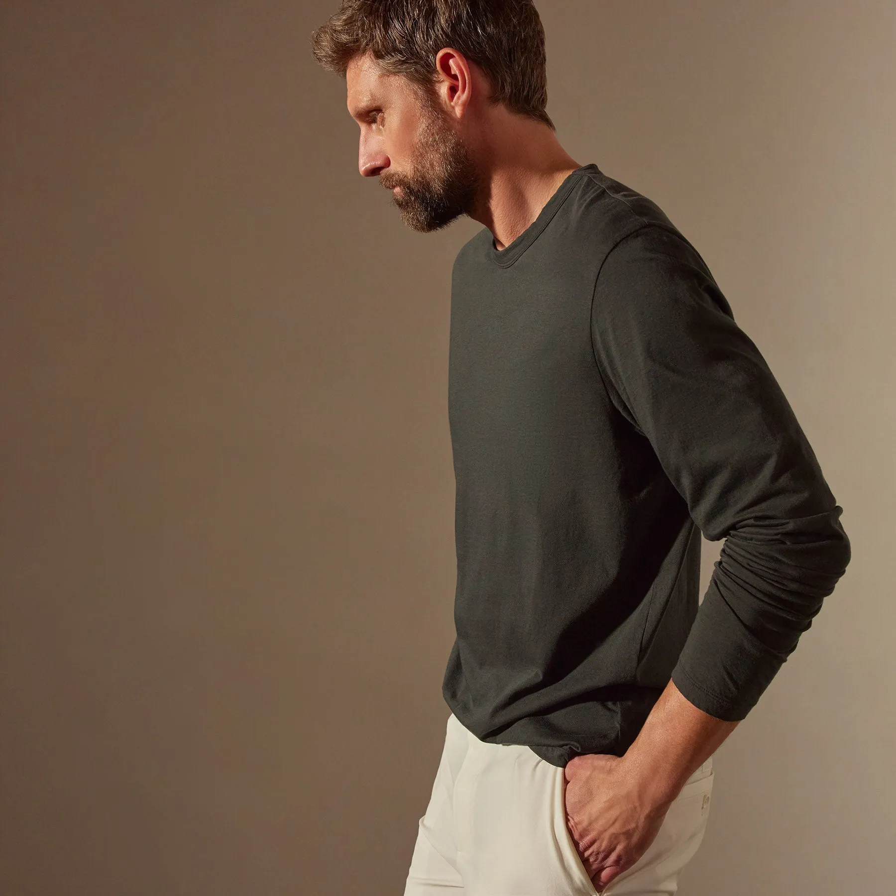 Luxe Lotus Jersey Crew - Carbon