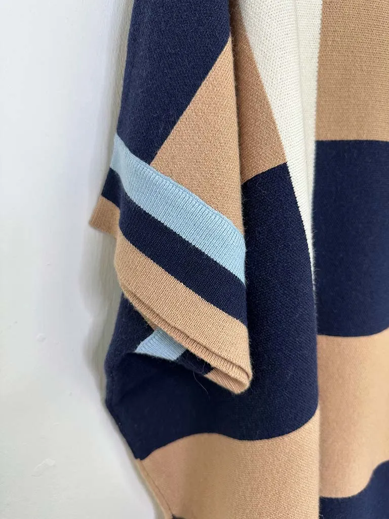 Luxe Weave Knit - Navy & Camel