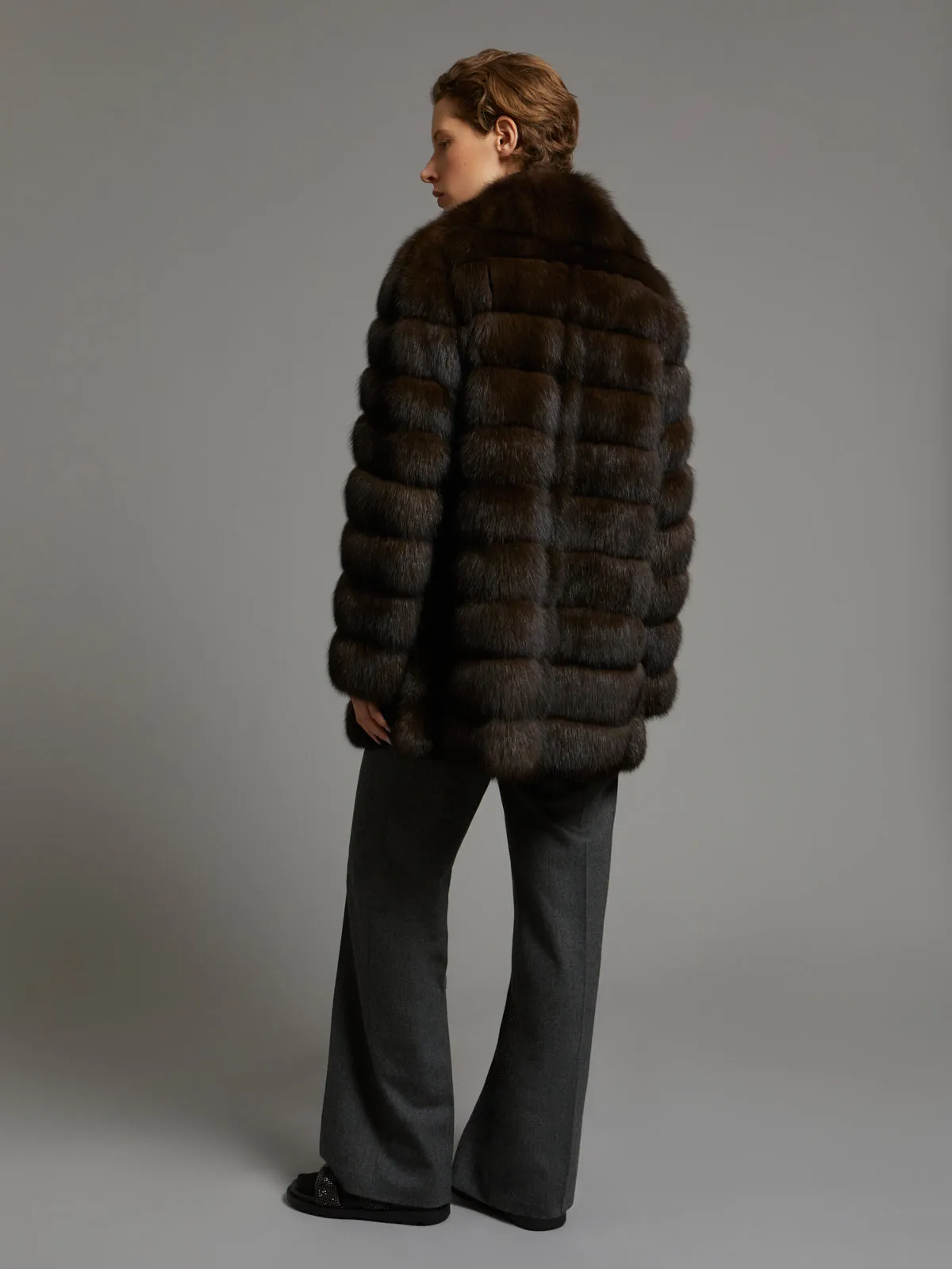 Manteau court en Zibeline Bargouzine à col cranté