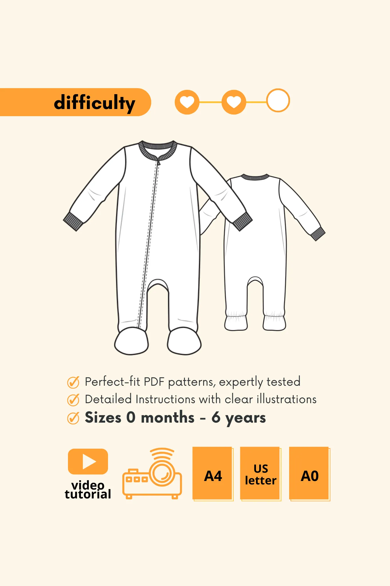 Matei Baby Onesie Pattern