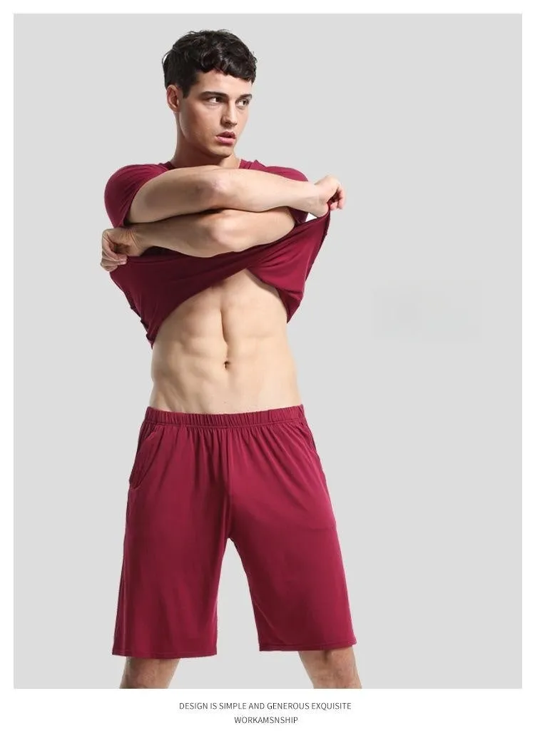 Men's Casual Round Neck Short Sleeve T-Shirt and Shorts Outfit Set