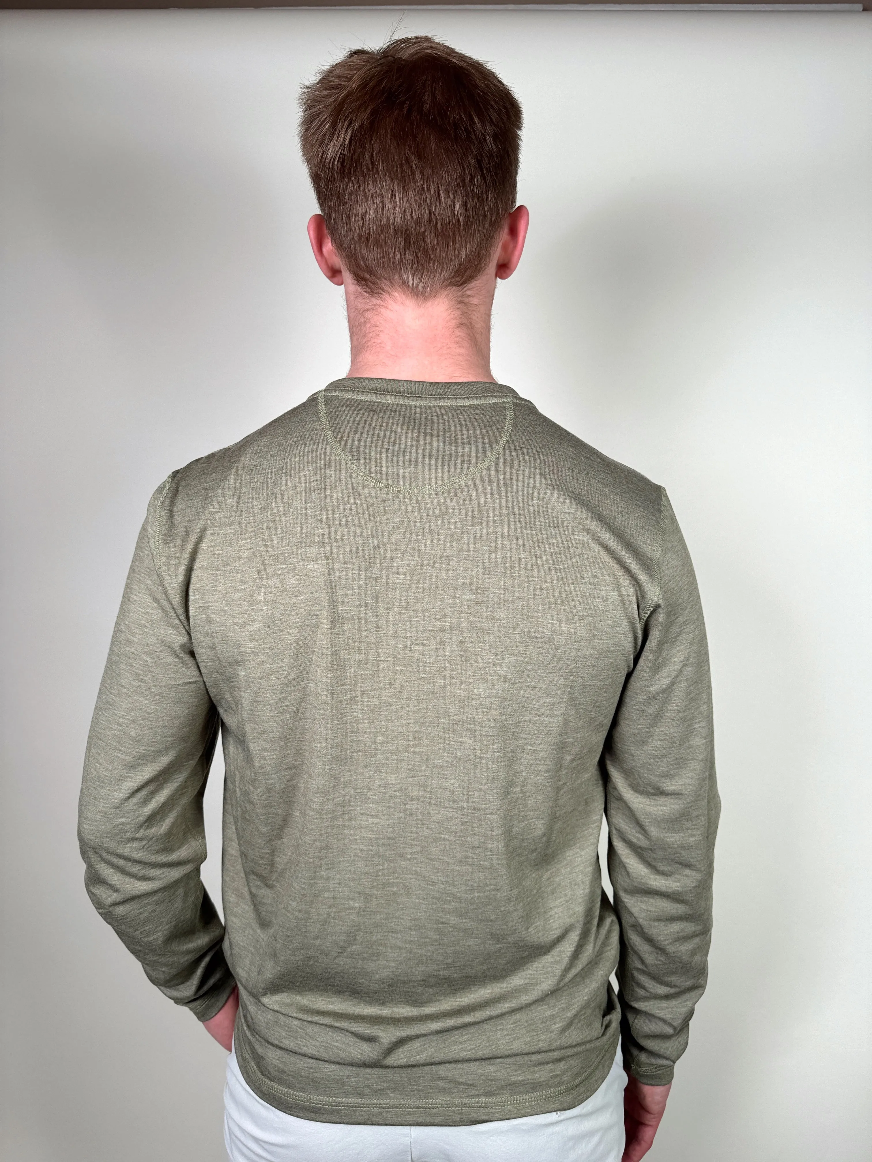 Men's Ecobreeze Henley Long Sleeve - Heather Sage