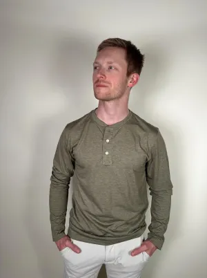 Men's Ecobreeze Henley Long Sleeve - Heather Sage