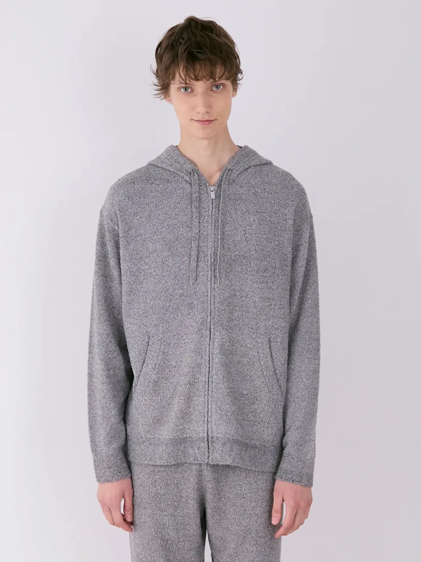 MEN'S Melange Jacquard Cozy Zip Up Hoodie