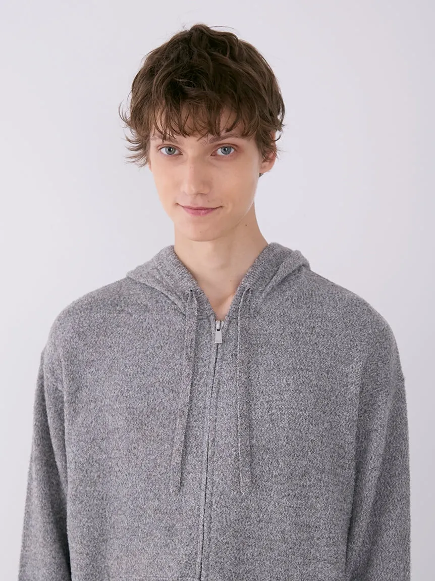 MEN'S Melange Jacquard Cozy Zip Up Hoodie