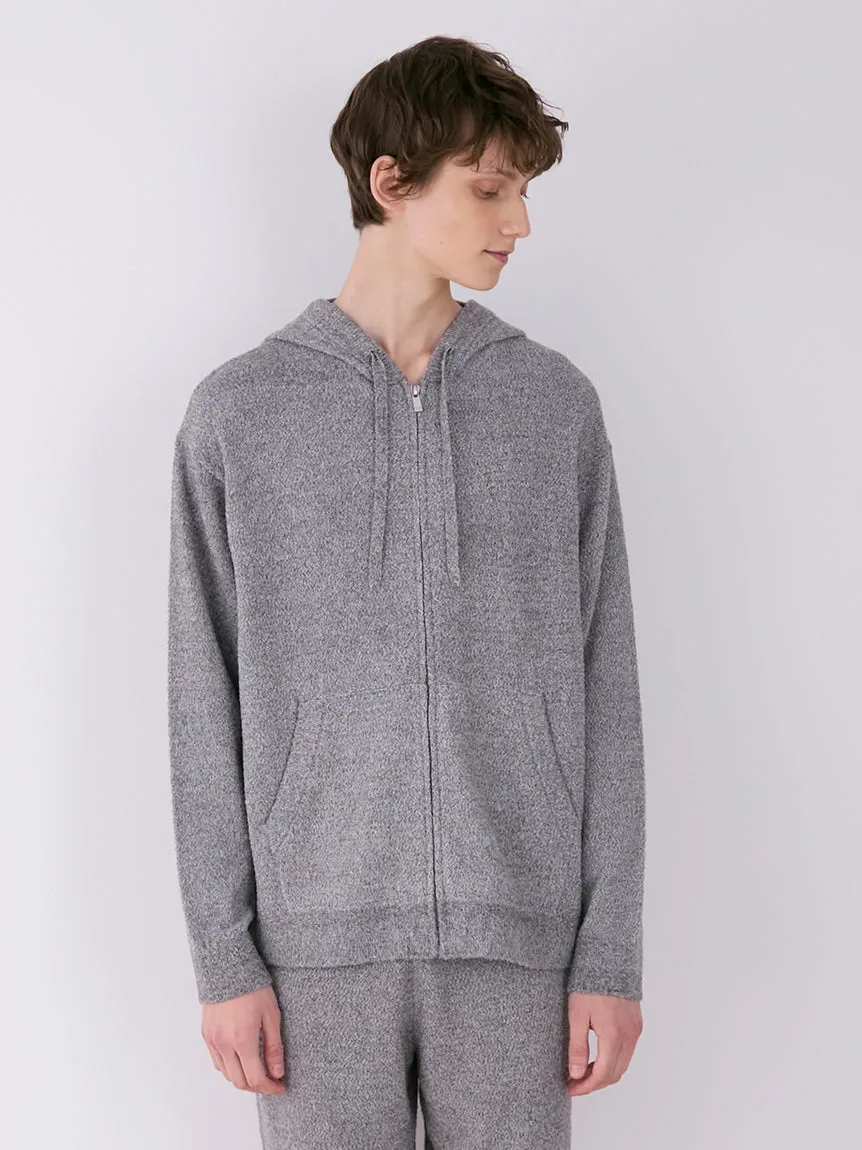 MEN'S Melange Jacquard Cozy Zip Up Hoodie
