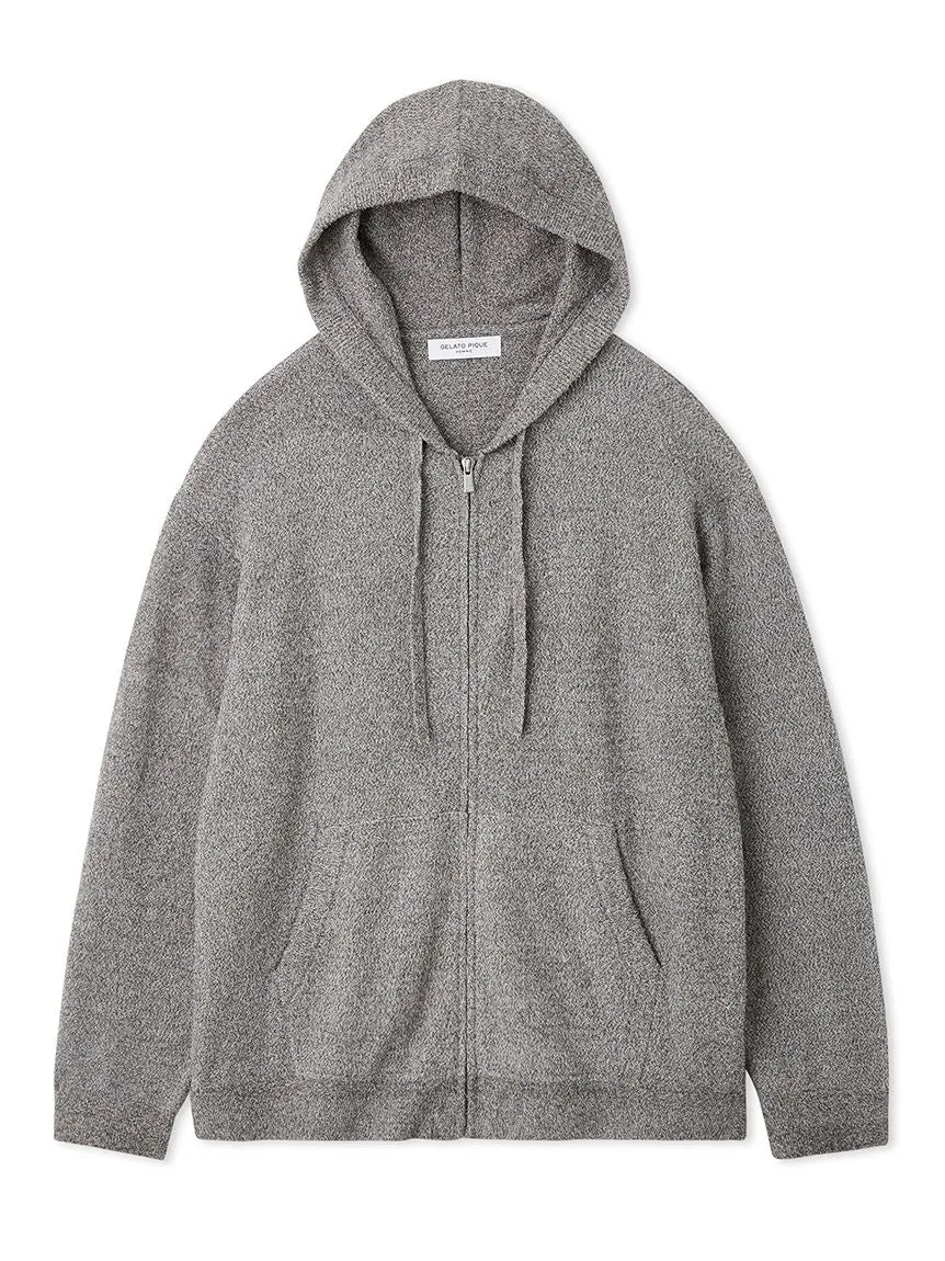 MEN'S Melange Jacquard Cozy Zip Up Hoodie