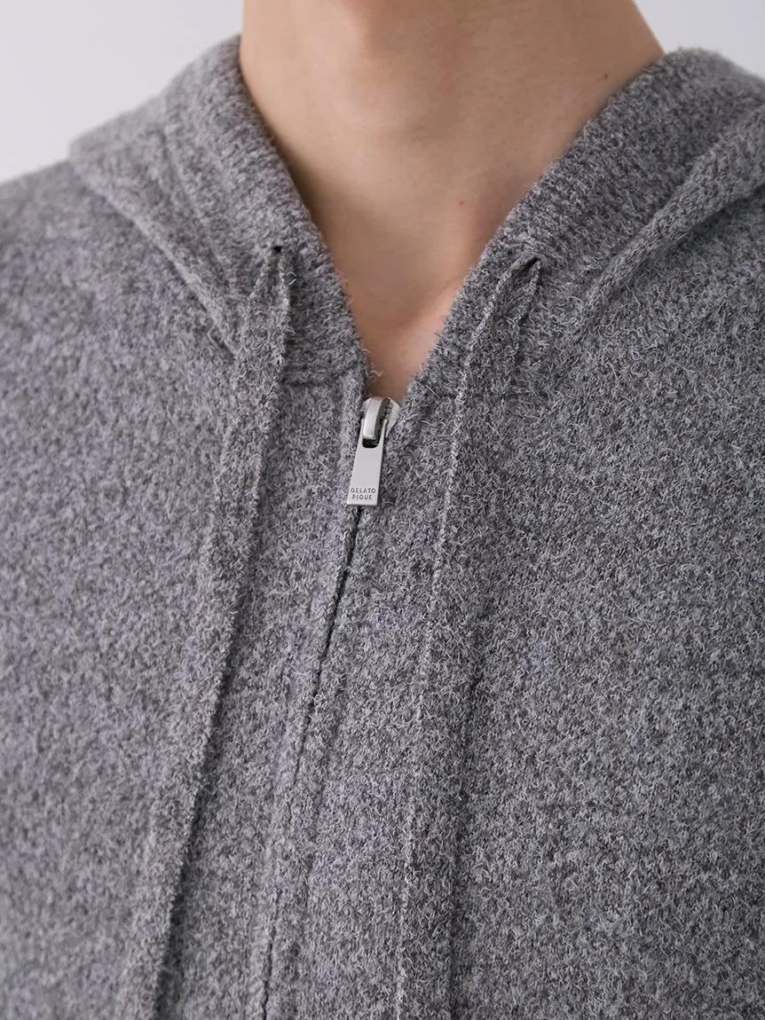 MEN'S Melange Jacquard Cozy Zip Up Hoodie