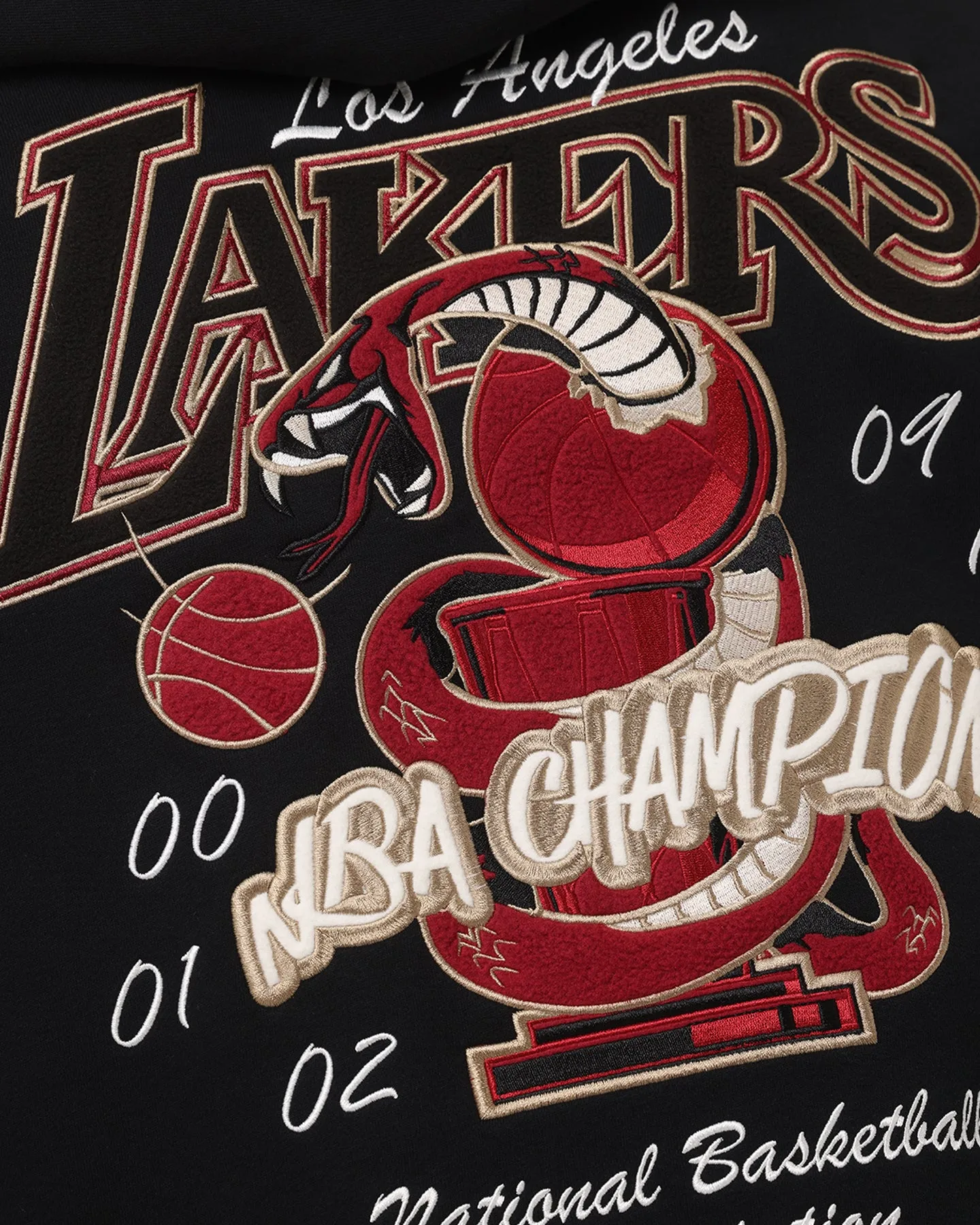 Mitchell & Ness LA Lakers First Team Gold Hoodie Faded Black