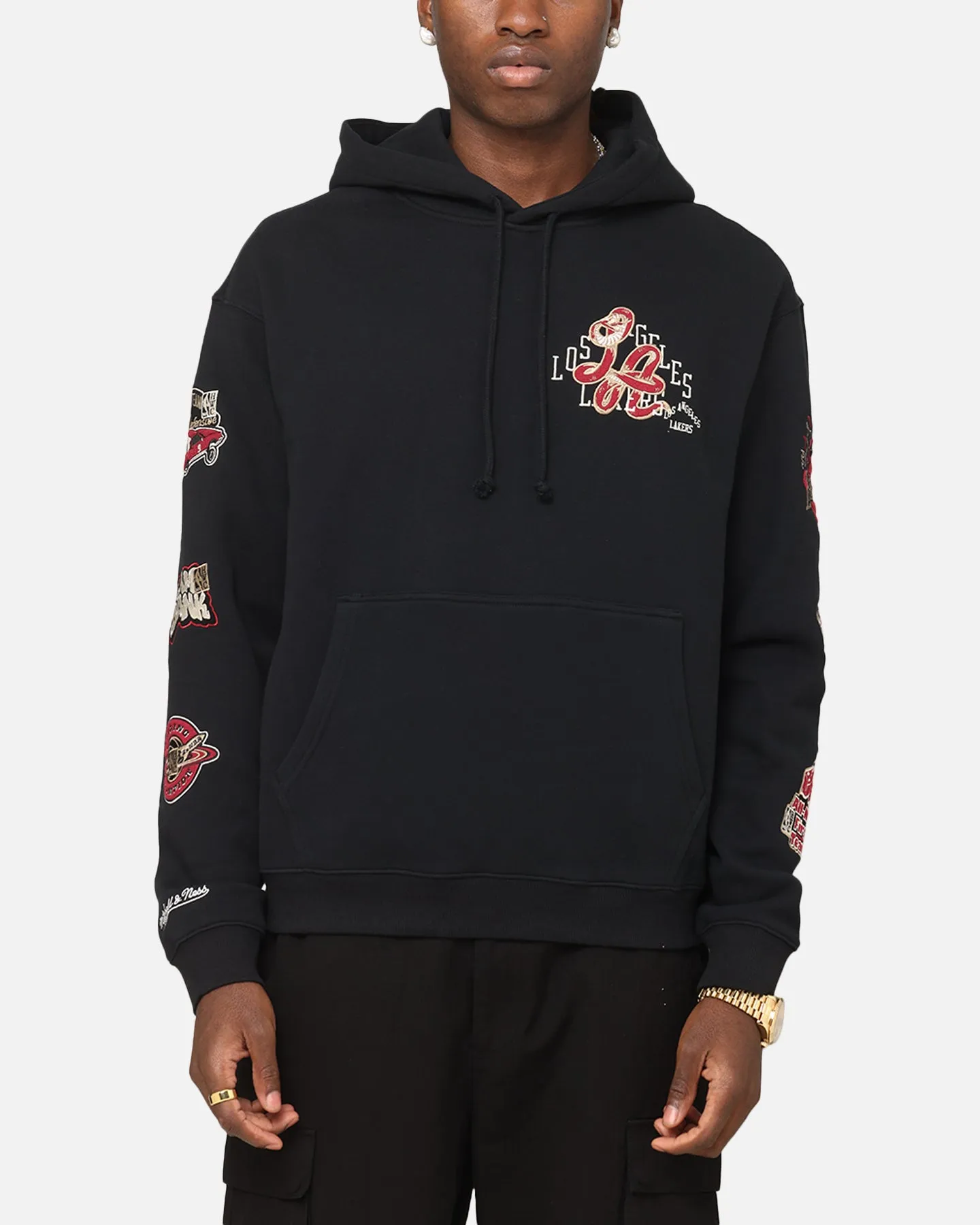 Mitchell & Ness LA Lakers First Team Gold Hoodie Faded Black
