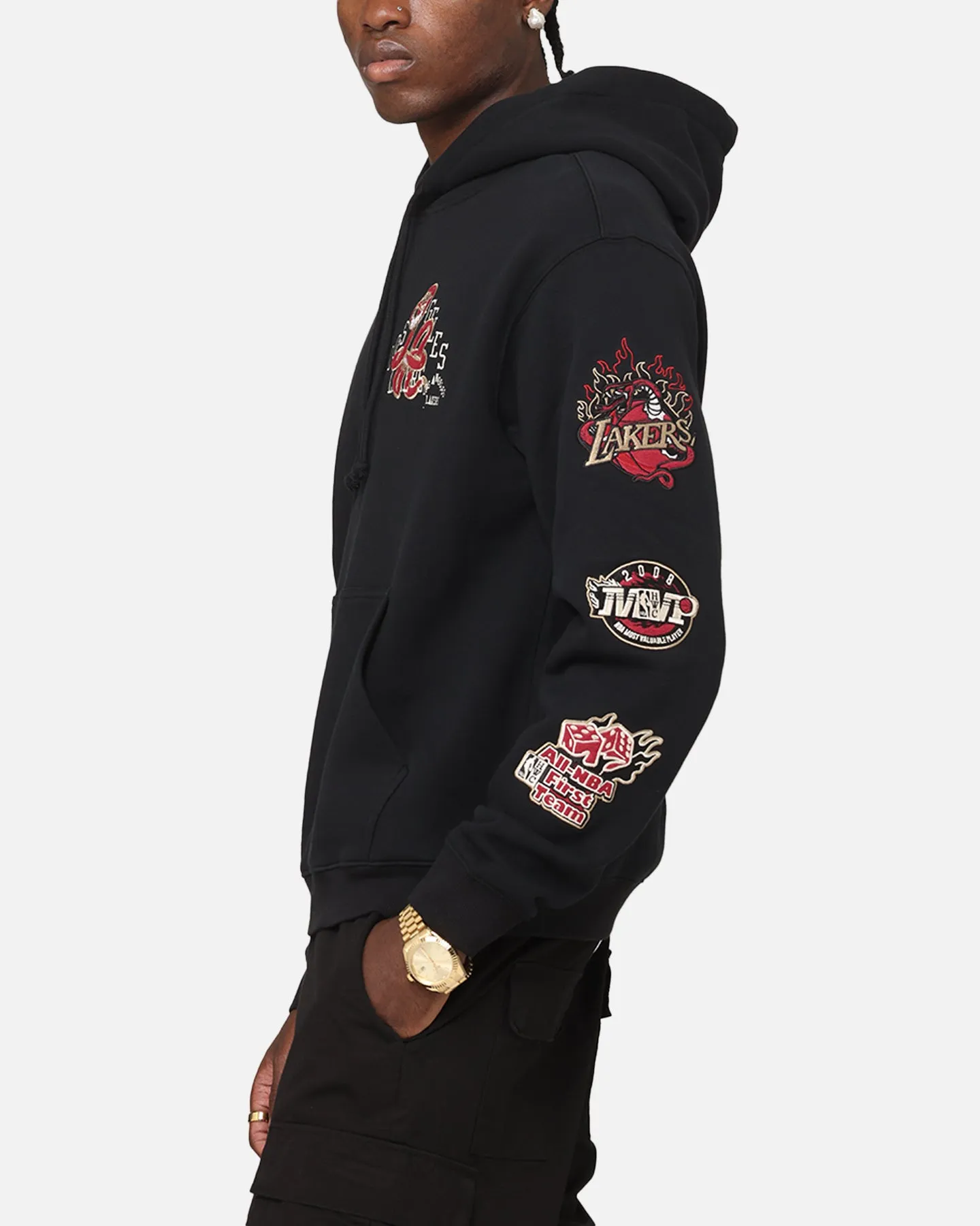 Mitchell & Ness LA Lakers First Team Gold Hoodie Faded Black