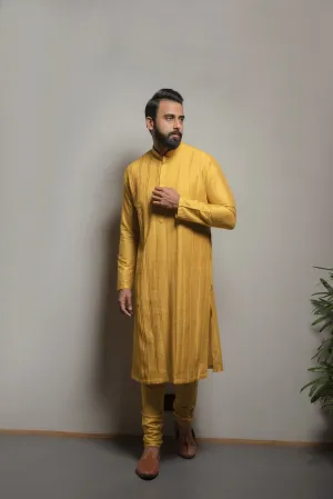 Mustard Pintuck Kurta Set