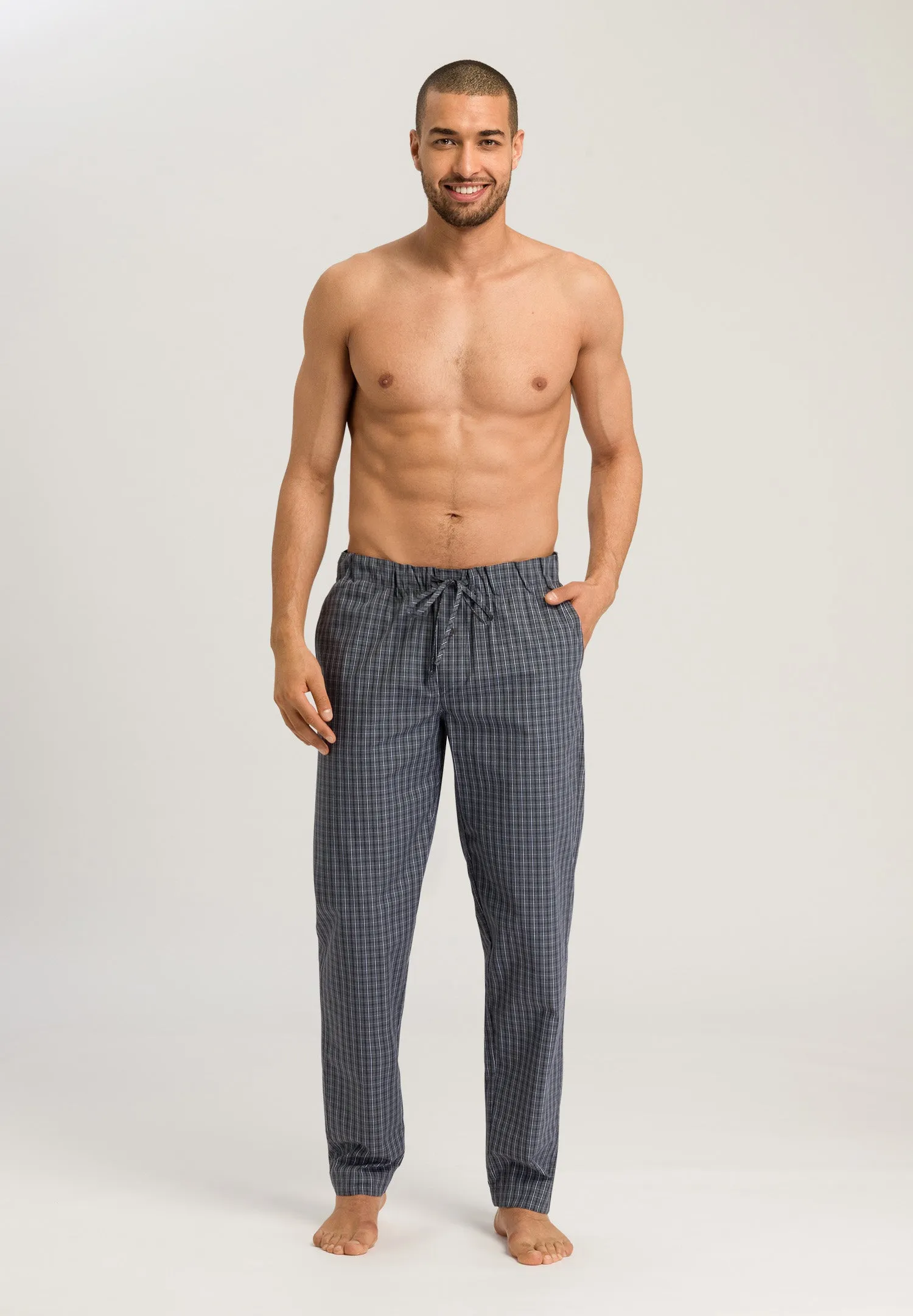 Night And Day Cotton Woven Drawstring Pants | Casual Check 75436-2385