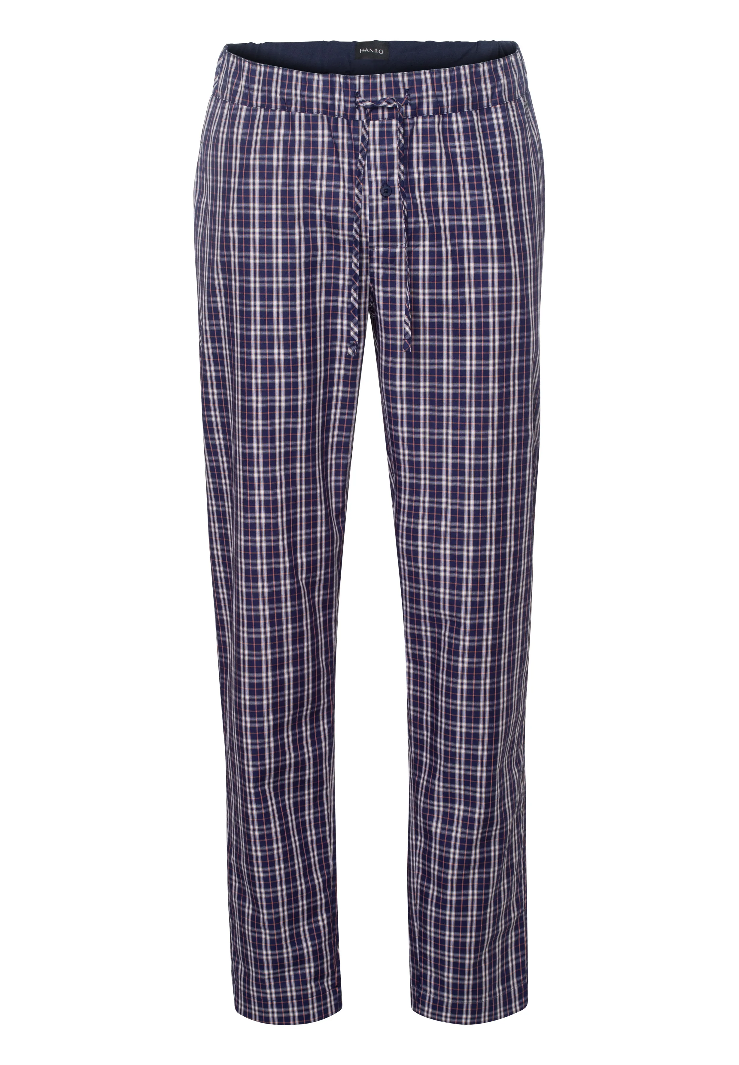 Night And Day Cotton Woven Drawstring Pants | Orange Blue Check 75436-2075