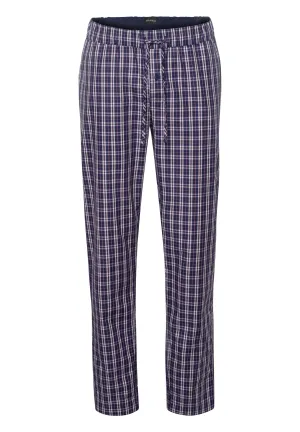 Night And Day Cotton Woven Drawstring Pants | Orange Blue Check 75436-2075