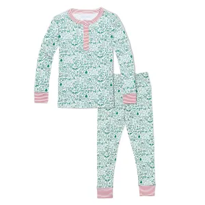 North Pole Christmas Two Piece Henley Pajamas