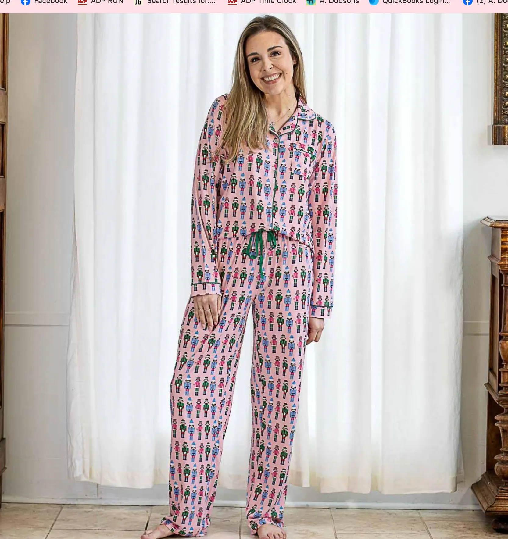Nutcracker March Long Sleeve Button Up Sleep Shirt