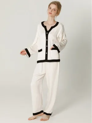 Patchwork Pockets Cotton Pajama