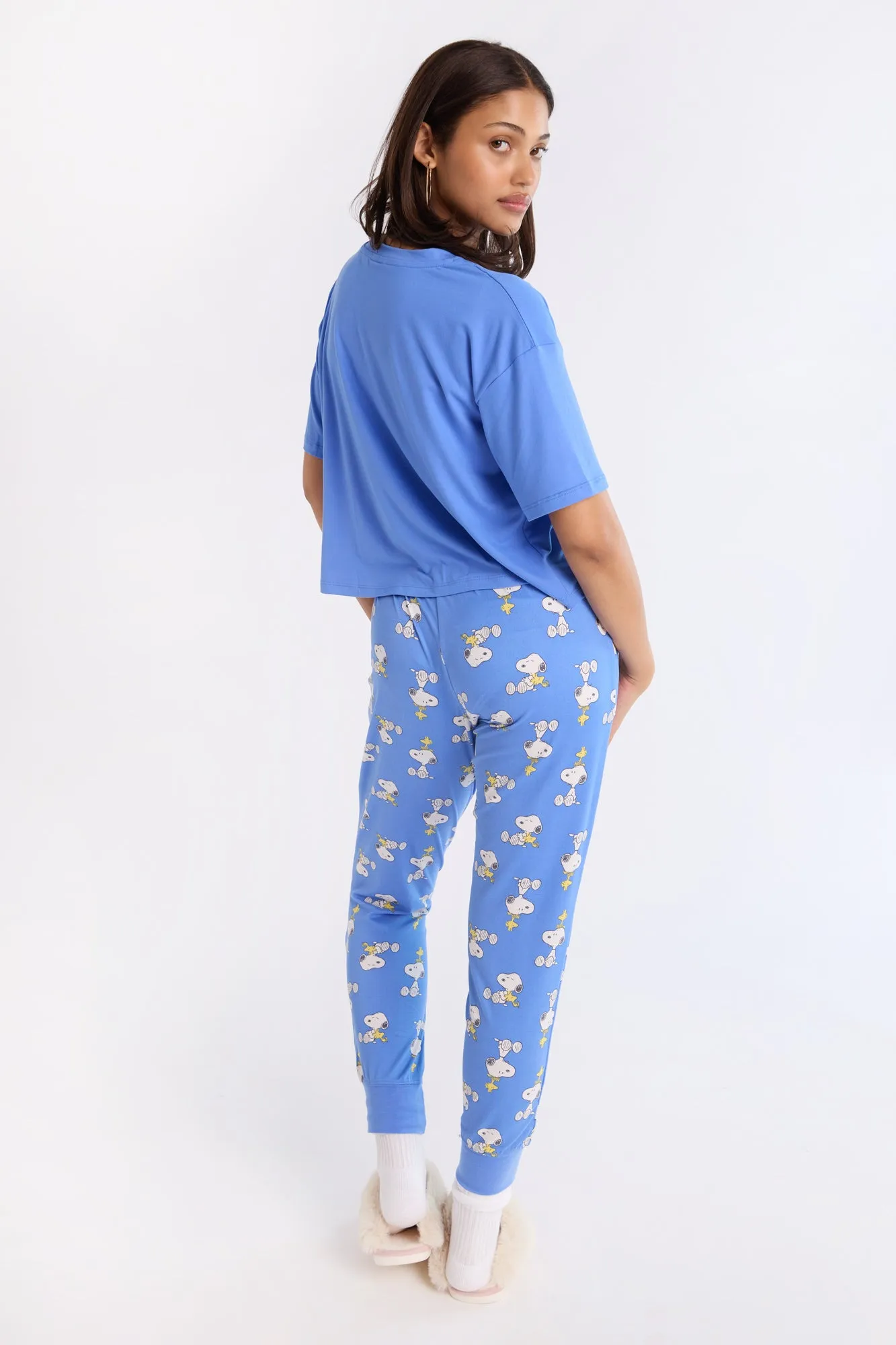 Peanuts Snoopy Super Soft Pajama Tee And Jogger 2-Piece Set