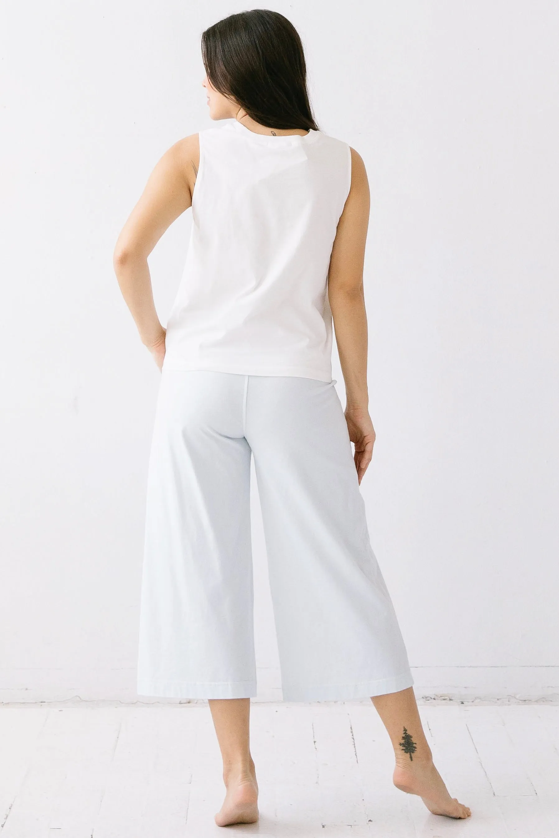 Pima Cotton Wide Leg Capris