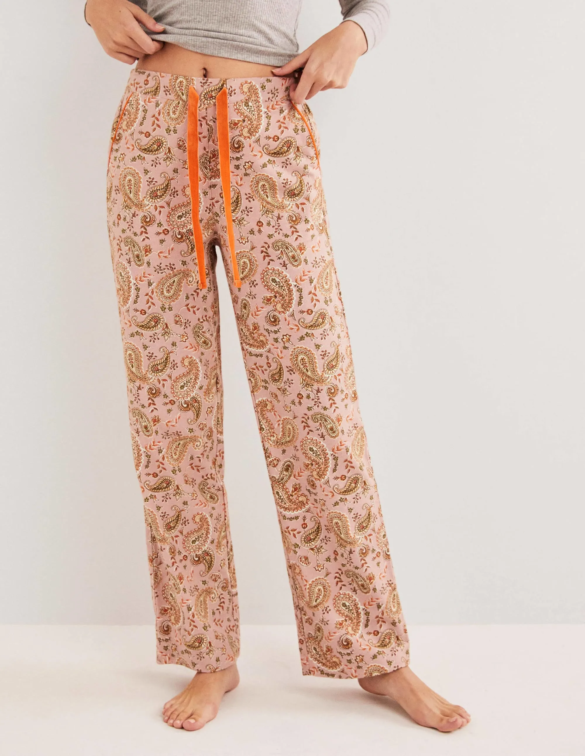 Pink Paisley Print Pyjama Bottoms-Milkshake, Paisley Passion