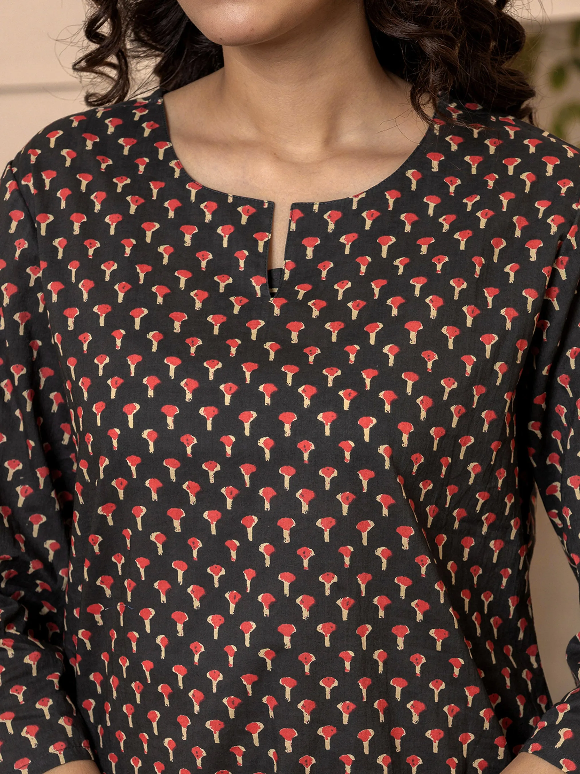 Pinky Grey Pure cotton Hand Printed Loungewear