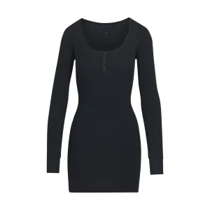 PJ SLEEP HENLEY DRESS | ONYX