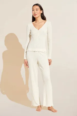 Pointelle Long PJ Set in Ivory