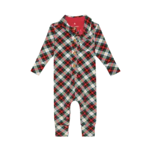 Posh Peanut Marqui Long Sleeve Collared Henley Long Romper