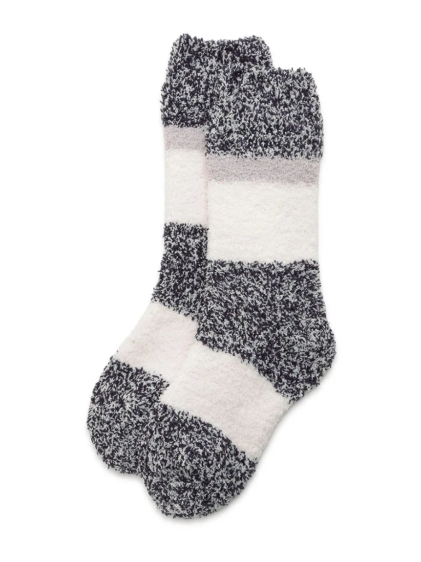 Powder Melange Striped Fuzzy Socks
