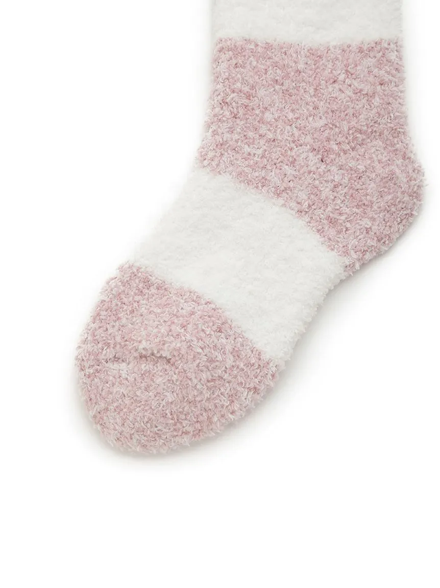 Powder Melange Striped Fuzzy Socks