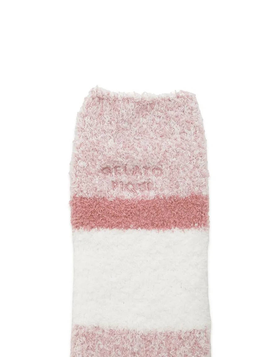 Powder Melange Striped Fuzzy Socks