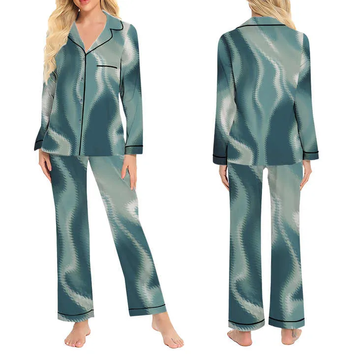 Print on Demand 3D Printing Women's-طقم بيجامات حرير
