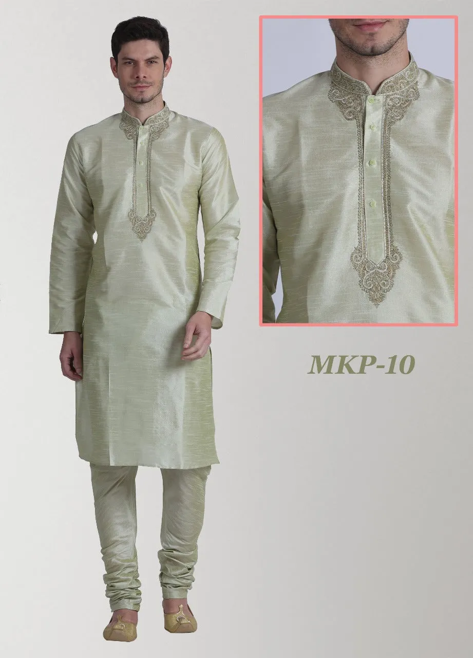 Pure Off White Embroidered Kurta Pyjama Set