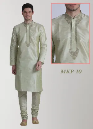 Pure Off White Embroidered Kurta Pyjama Set