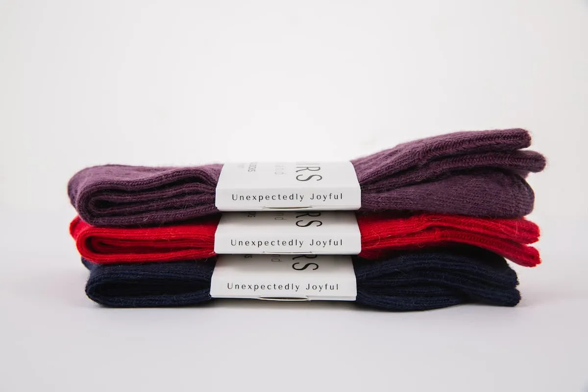 Red Alpaca Everyday Socks  - Made in Britain