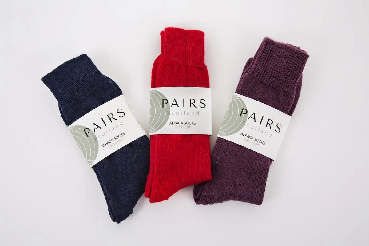 Red Alpaca Everyday Socks  - Made in Britain