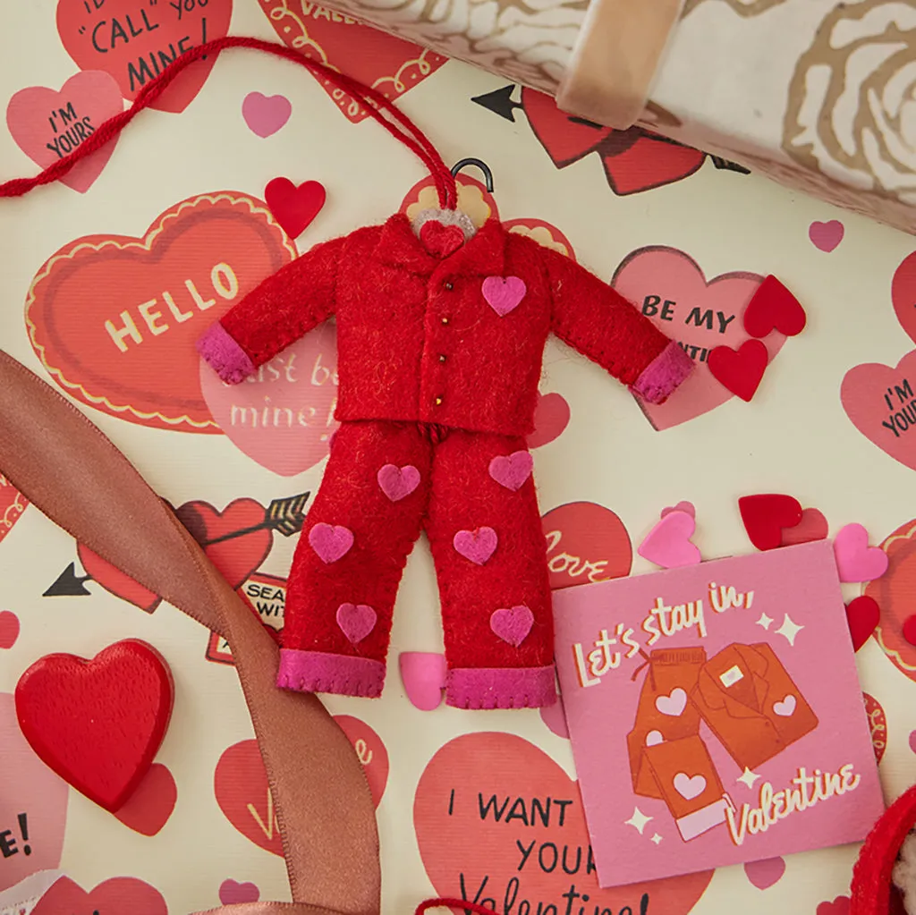 Red Heart Pajamas Ornament