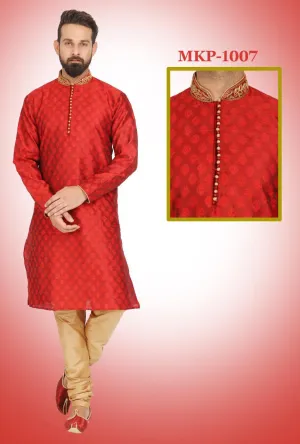 Red Kurta Pajama Set